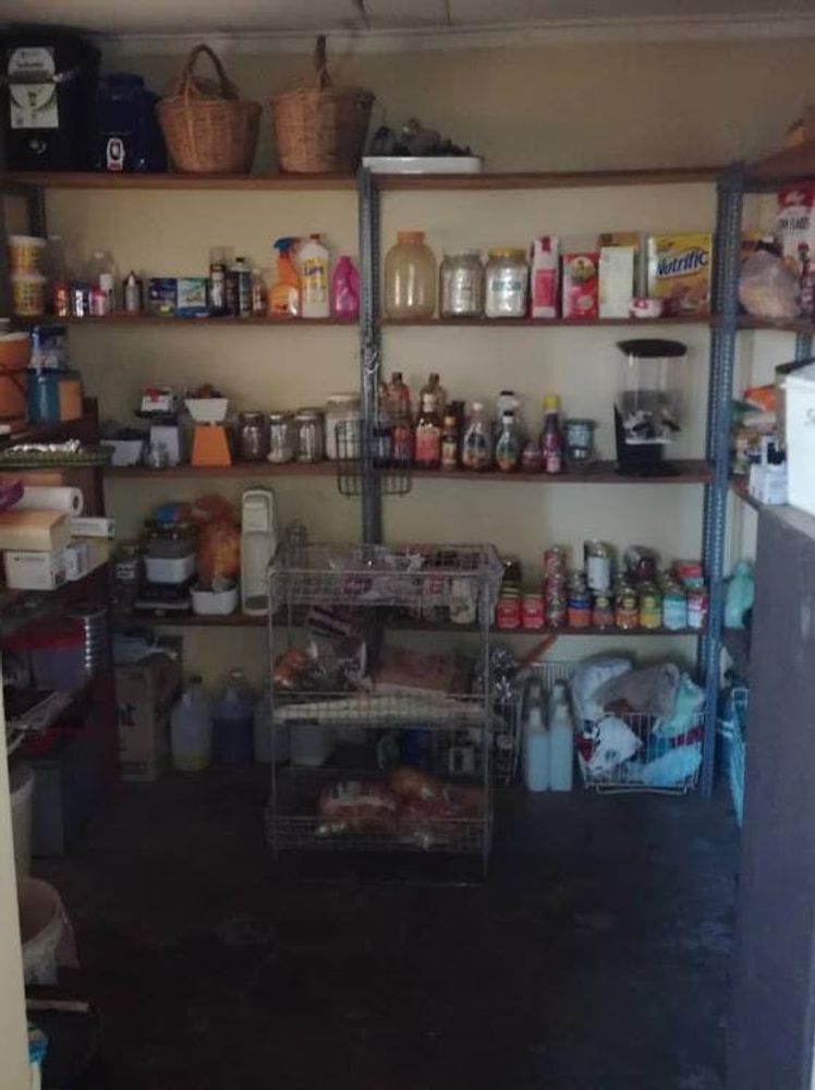 Spacious pantry for canned goods etc.