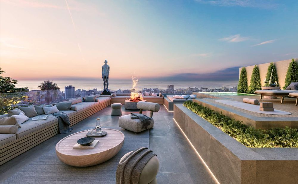 Expansive rooftop terrace with private pool and sea views.