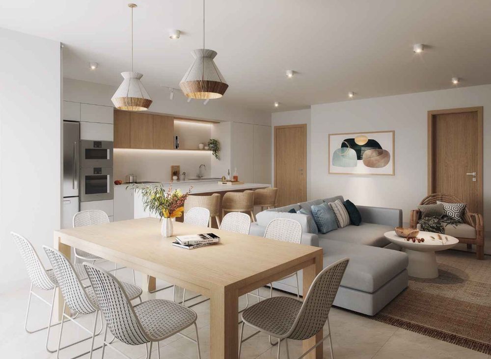 Kitchen, lounge and dining room