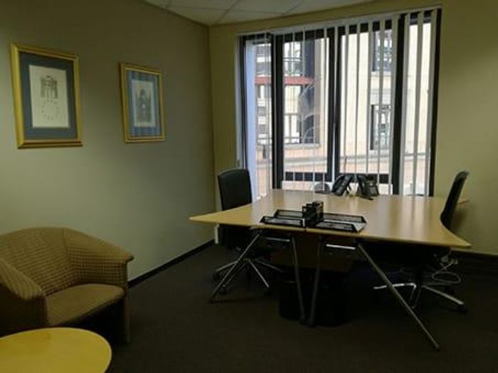 Office To Rent in Sandown: 25 sqm private space, shared lounge, parking, WiFi.