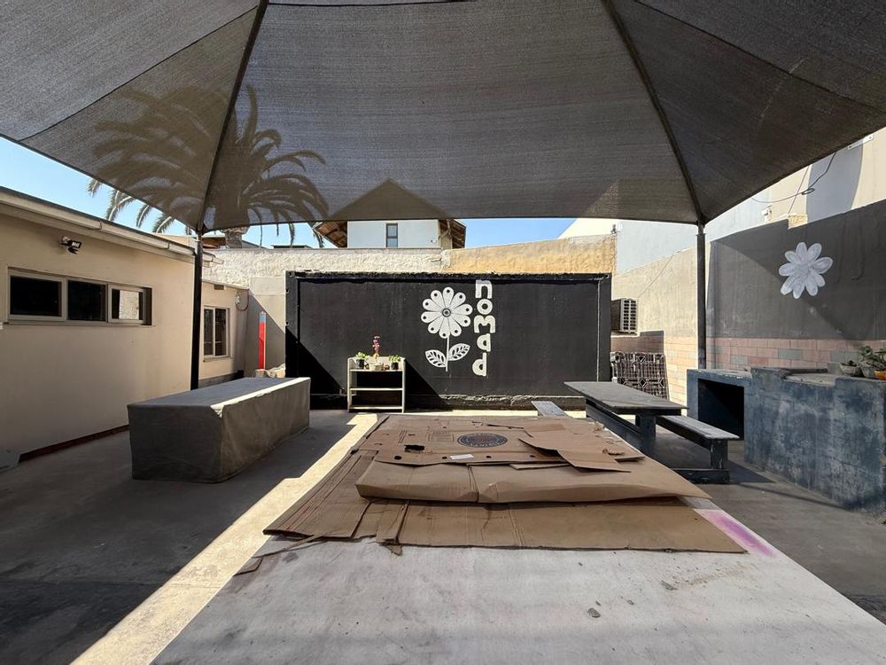 Inyard space behind the offices