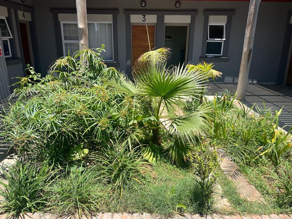 View of the flats and garden in the center