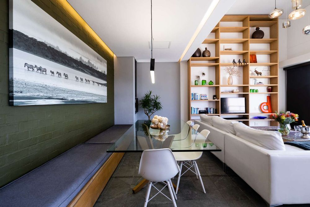 Dining area with recessed down lighting for ambience!