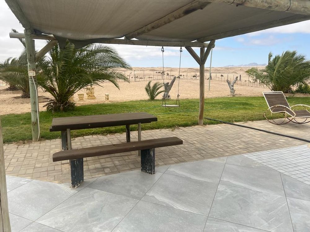 Sitting area at swimming pool