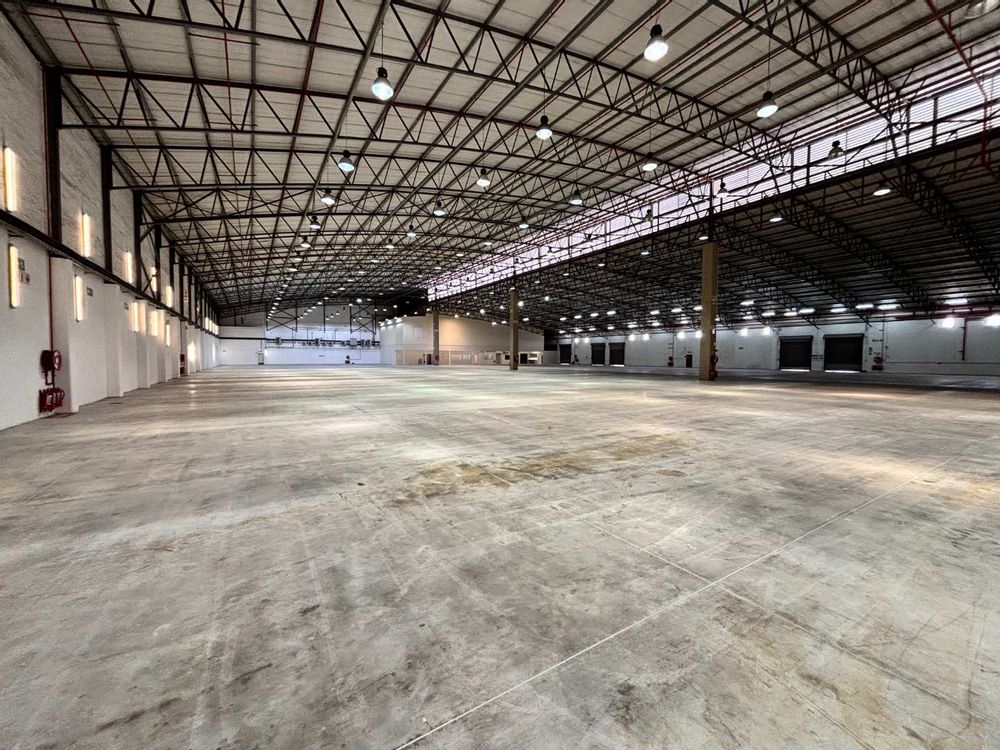 Expansive warehouse floor area