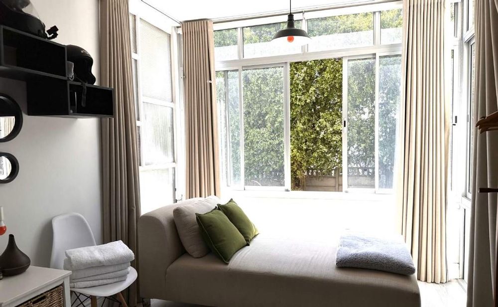 Bay window with leafy views
