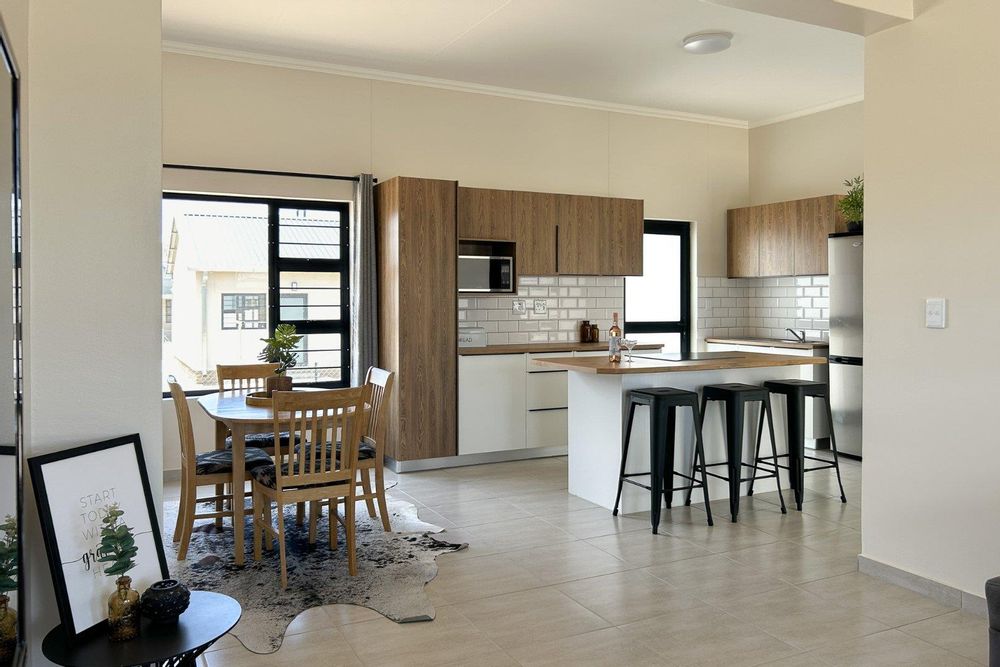 Modern kitchen with kitchen island.