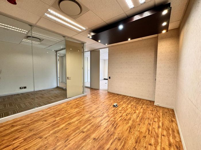 To Rent: 182 sqm Office in Sandton Central with boardroom, kitchen, and security.