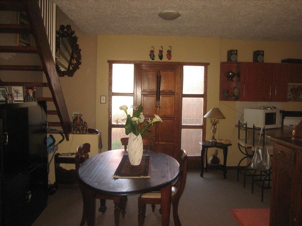dining area and front door