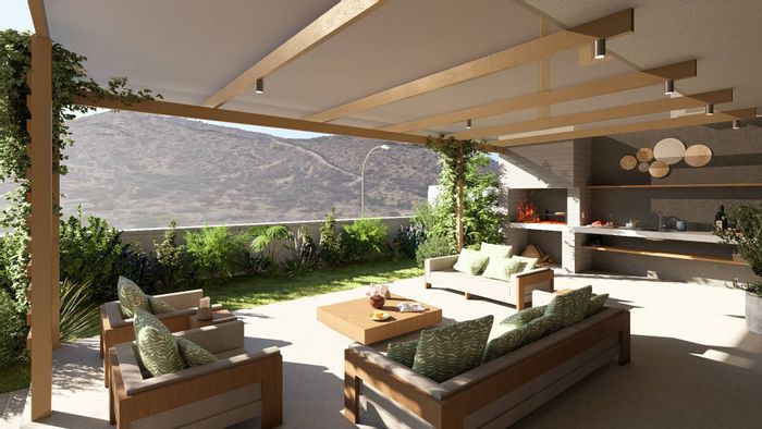 For Sale: Townhouse in Auasblick, 4 beds, 5 baths, double garage, outdoor lounge.
