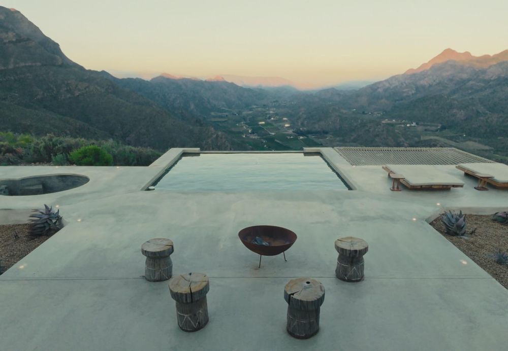 Looking over the Keisie Valley from your wood burning hot tub or infinity pool.