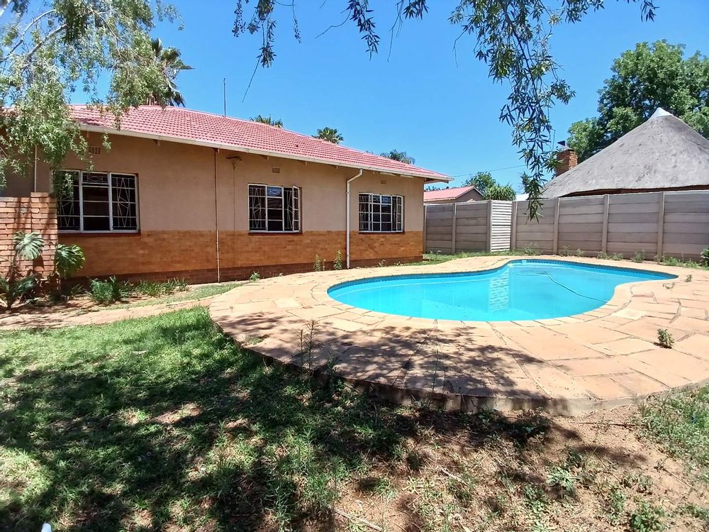 Back garden and pool