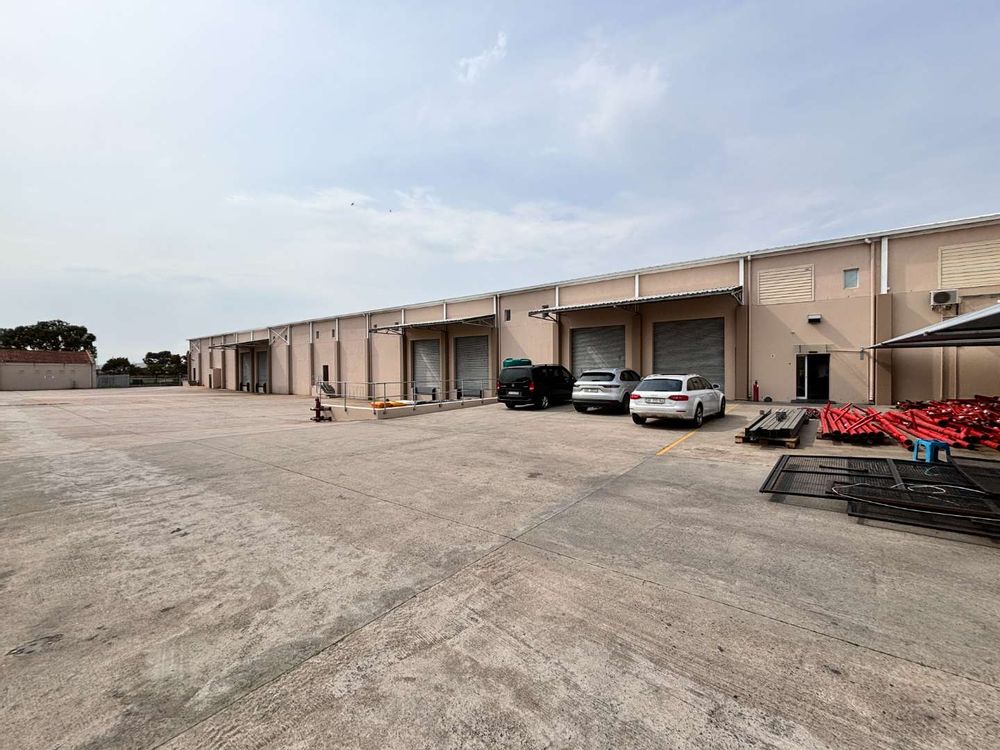 Large yard with multiple roller shutters