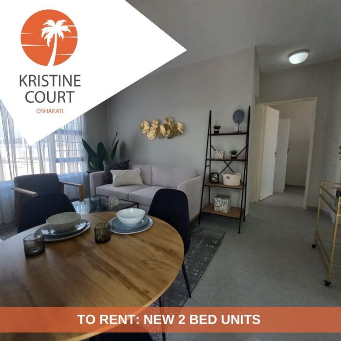 Oshakati Central Apartment To Rent: 2 Bedrooms, security, children's play area, covered parking.