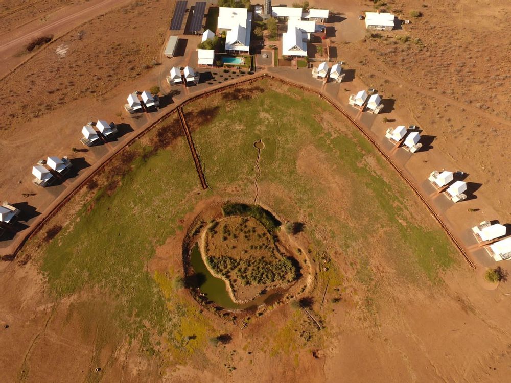 aerial view of the lodge