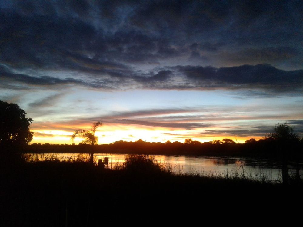 Beautiful sunset on the Kavango river