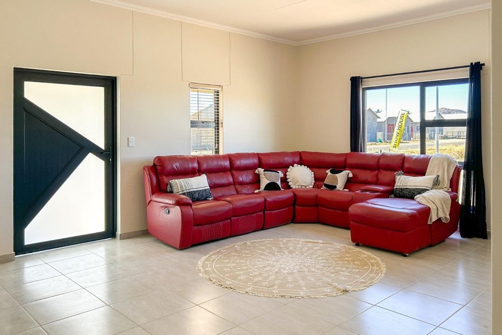 Spacious and modern open-plan living area. 