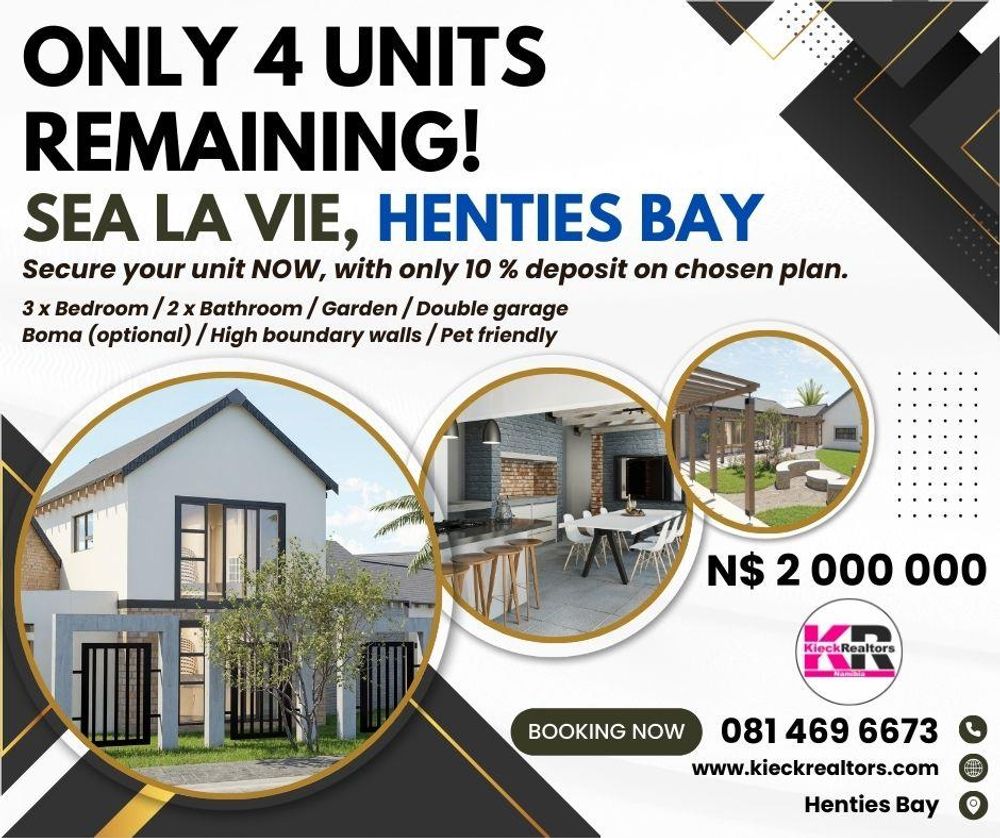 #KieckRealtors
#HentiesBay
#NamibiaRealEstate
#HentiesBayProperty