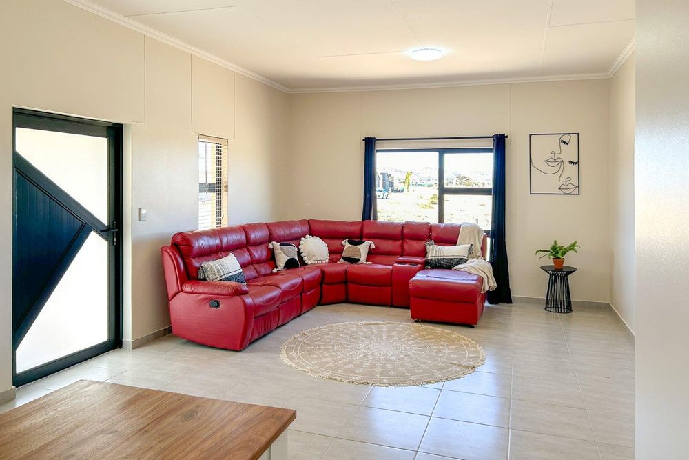 Spacious and modern open-plan living area. 