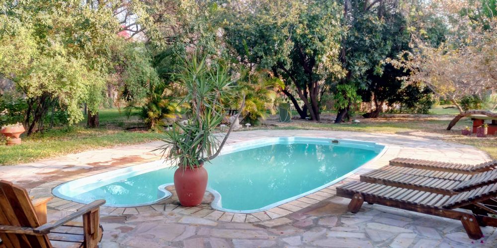 A swimming pool to help you relax as you braai