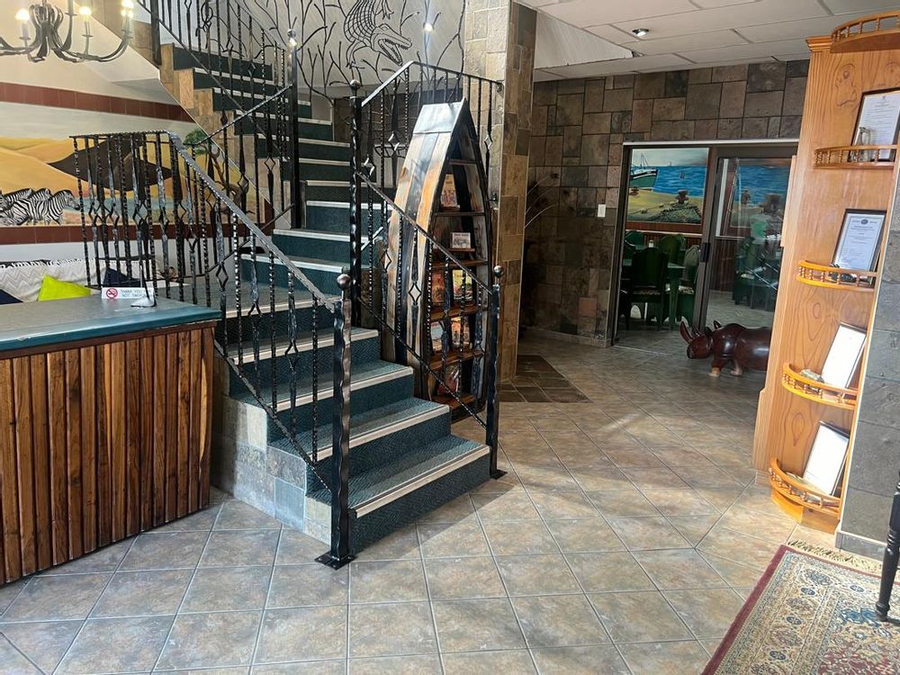 Reception and stairs at the entrance