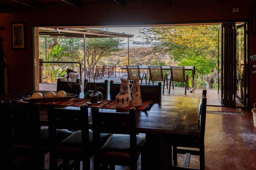 Inside dining area leading out to the patio