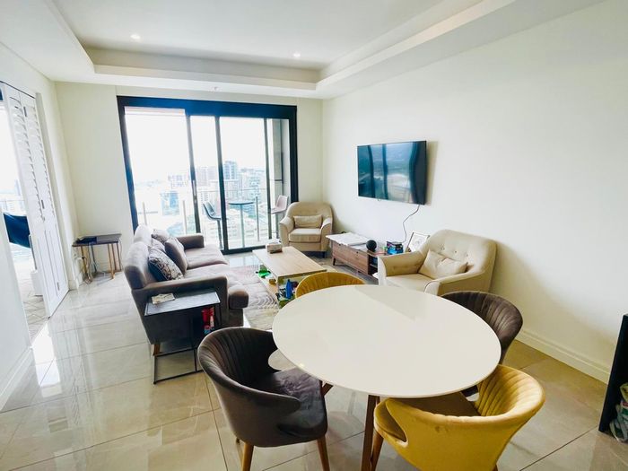 1-Bed Apartment To Rent in Sandown with gym, pool, and private balconies.