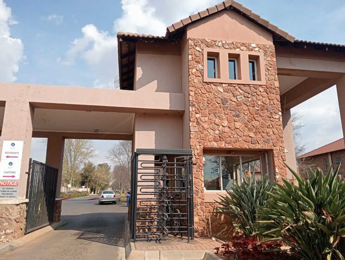 3-Bedroom Cluster To Rent in Hazeldean, with garden, double garage, and security.