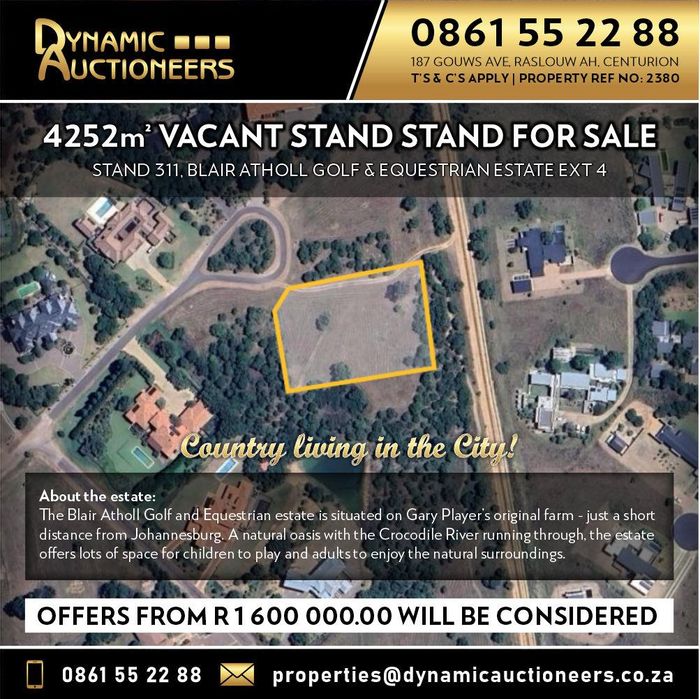 Property #2154801, Vacant Land Residential for sale in Blair Atholl Golf Estate