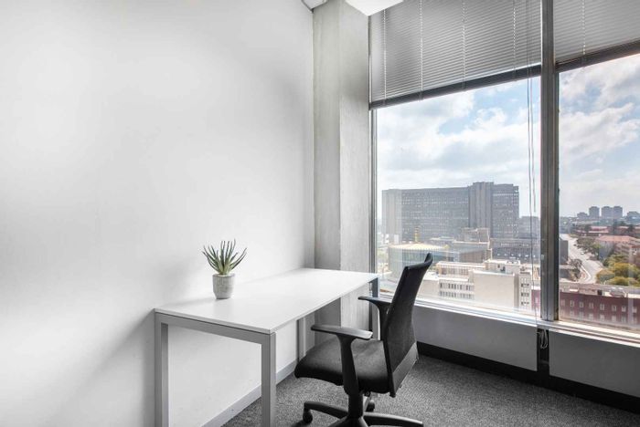 Office to Rent in Braamfontein: Private space, shared area, flexible layouts, amenities included.