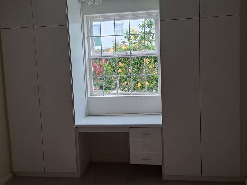 Bedroom window showing garden