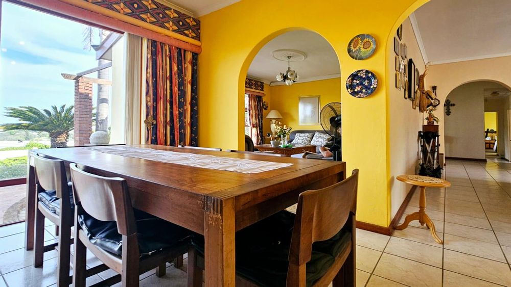 Dining room , with family room off to the right.