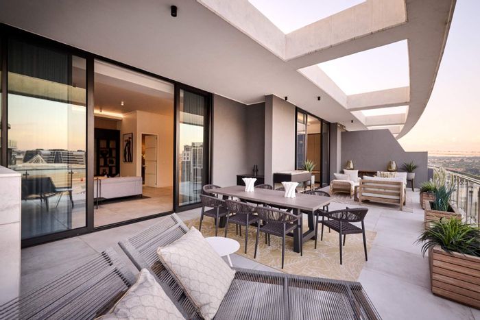 Penthouse for Sale in Midrand Central: Private pool, gourmet kitchen, panoramic views.