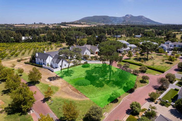 Vacant Land Residential For Sale in Val De Vie Estate, borders green space, family-friendly.