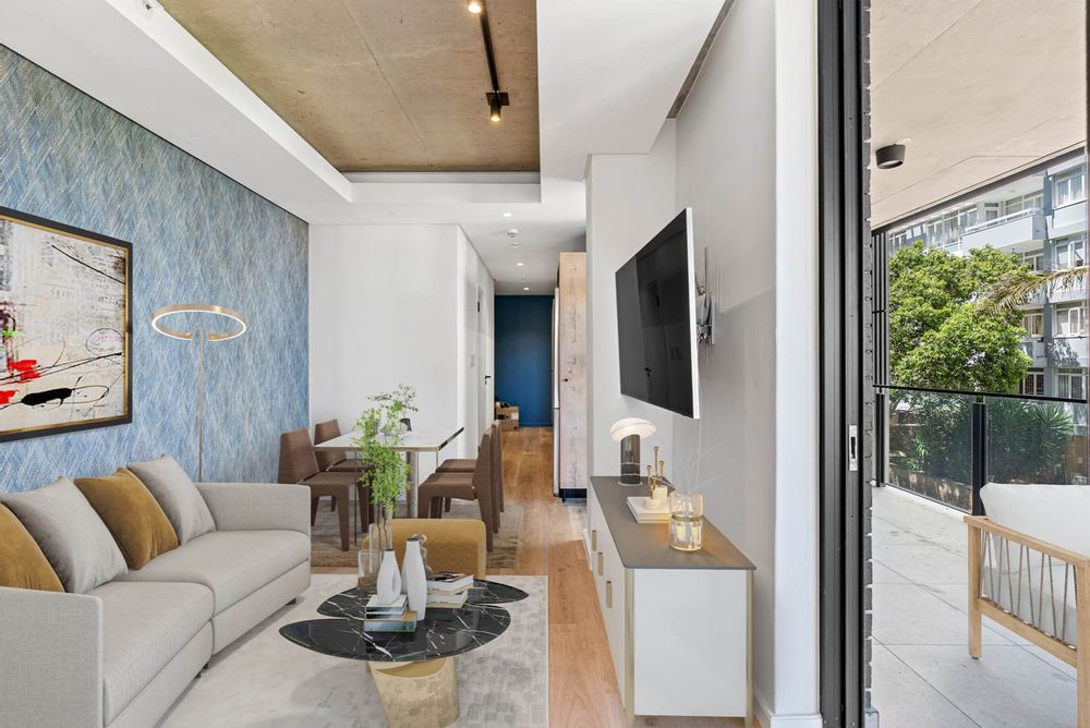 open plan kitchen and lounge