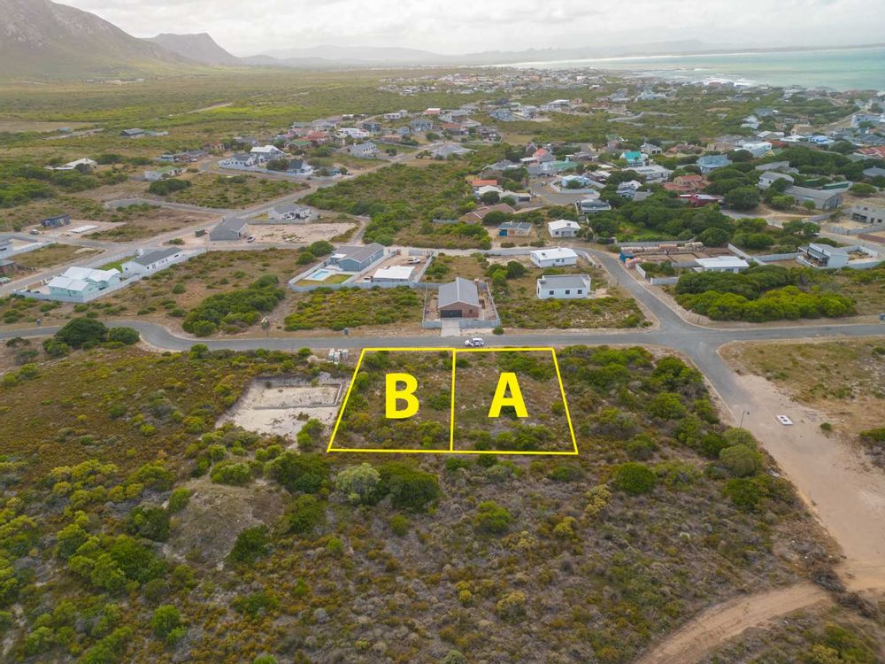 Our Plot marked B - with Sea View to the front. Kleinbaai and Franskraal at the back.