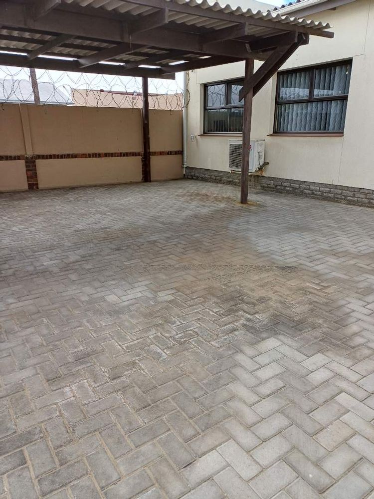 Paved yard with parking