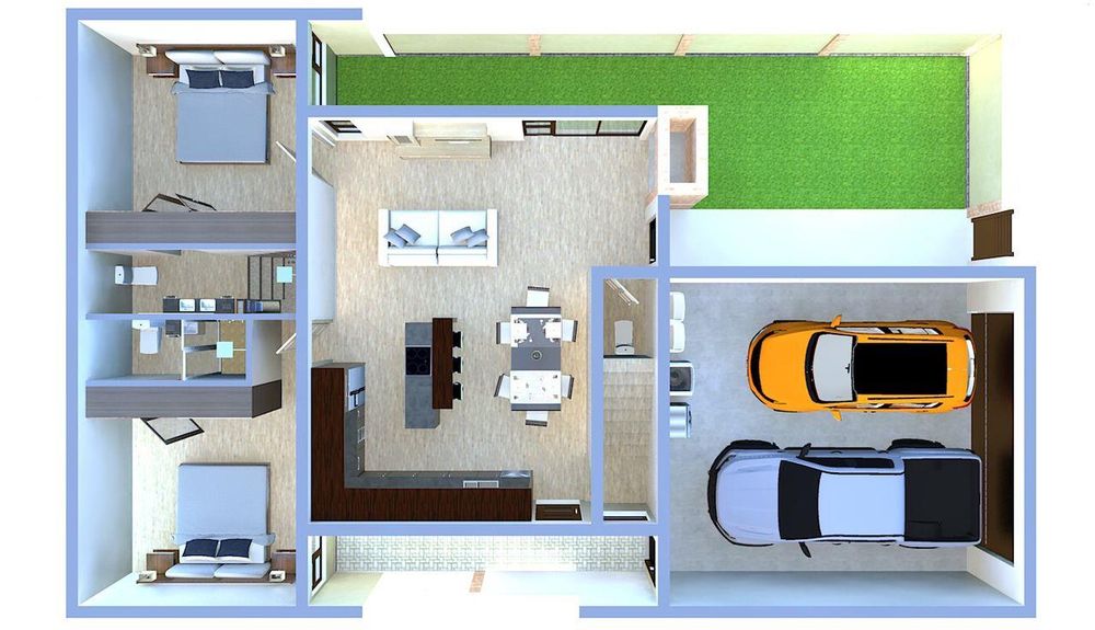 3D Layout from above