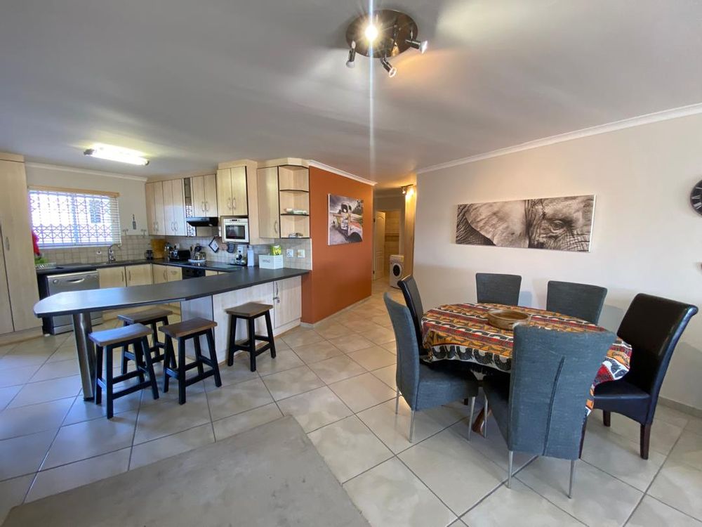 Open-plan kitchen and dining area