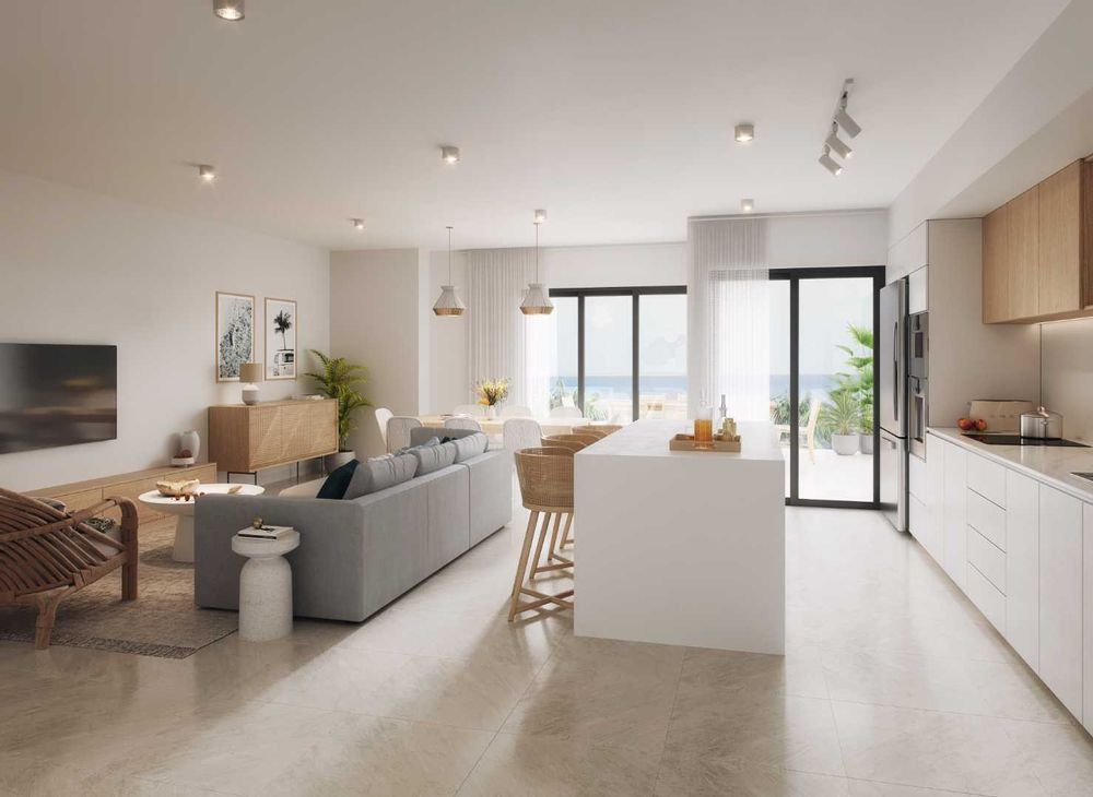 Kitchen, lounge and dining room