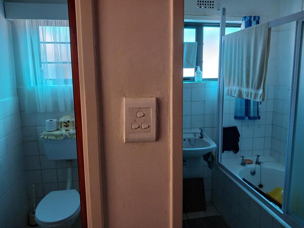 Bathroom (on our right) and Toilet (on our left).