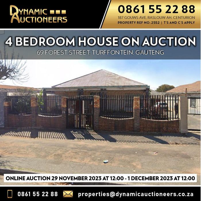 Property #2156759, House auction in Turffontein