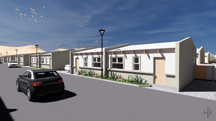 Townhouse For Sale in Walvis Bay Central with private outdoor space and solar amenities.