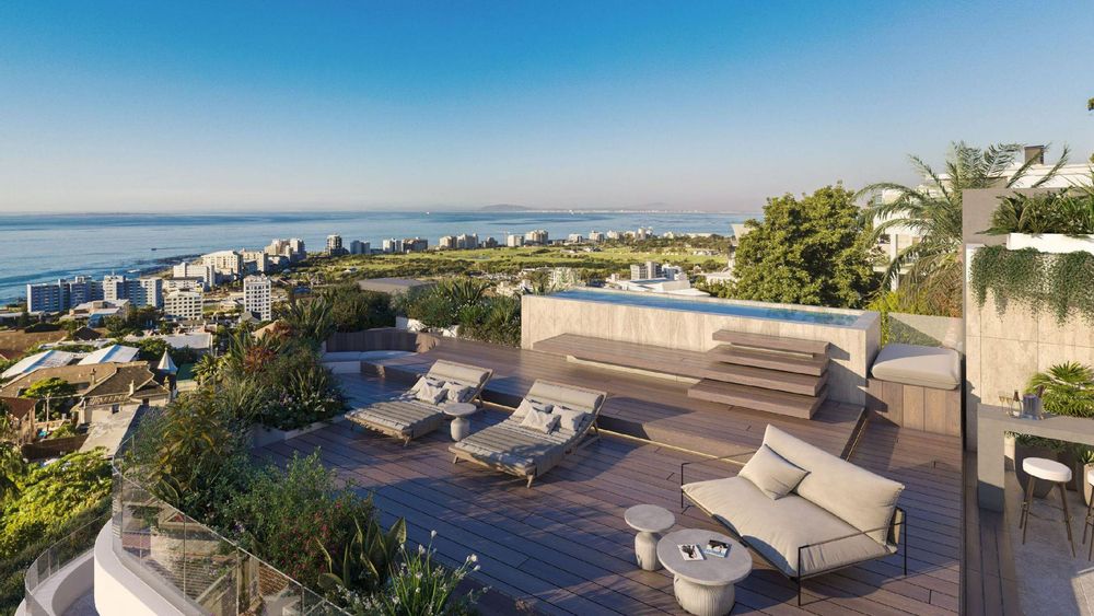 Rendering of private terrace and pool 
