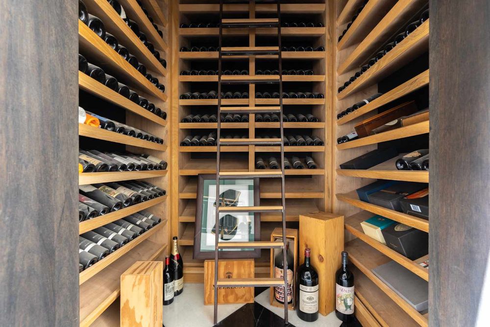 Temperature controlled wine cellar, fit for a great collection.