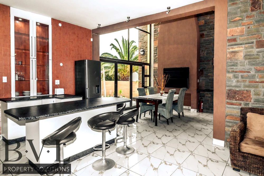 Open plan kitchen with leading out to garden