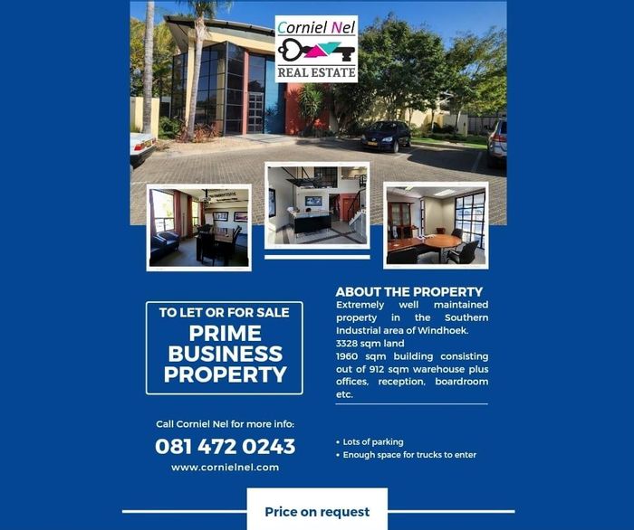 Prime Windhoek Central Business for Sale: 918 sqm Warehouse, Offices, Ample Parking