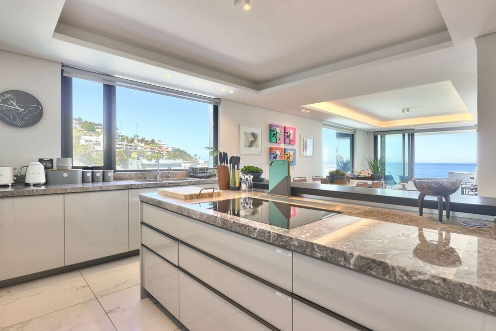 luxurious kitchen with ocean views