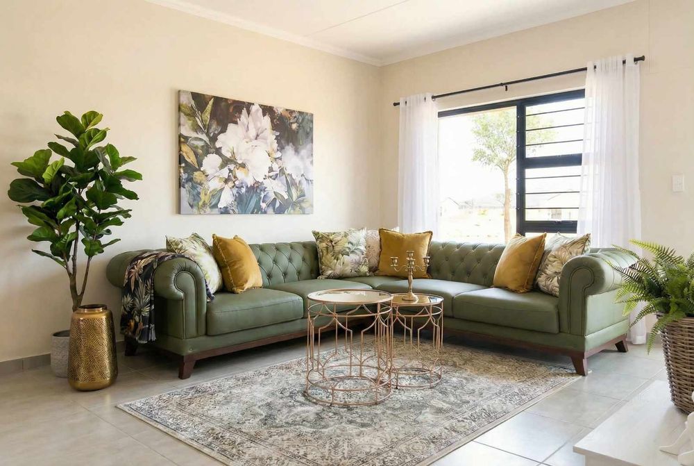 Modern open plan living area.