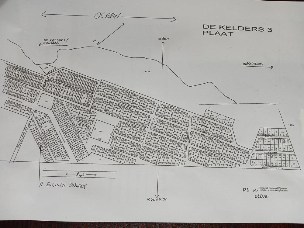 MAP of this part of De Kelders; only 280 metres walking distance away from Ocean.